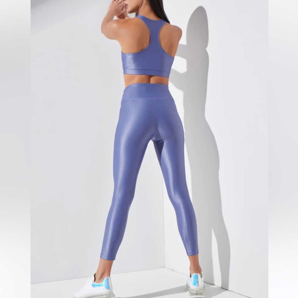 Women’s liquid leggings by Noli! French Blue color.